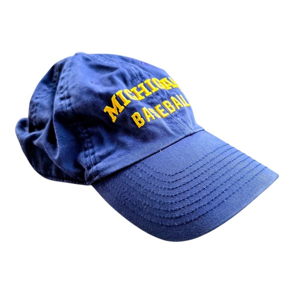 Nike Team Michigan Wolverines Baseball Hat Navy Blue Maize Yellow Strapback Cap